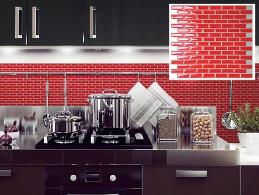Imagen de una cocina con mosaicos autoadhesivos de Smart Tiles 
